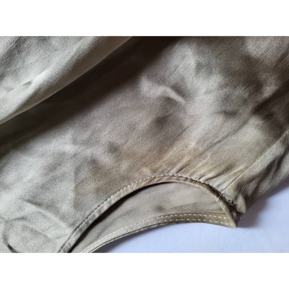 MAXMARA Womens A Line Dress Beige Black Color Block Jewel Neck Cap Sleev… - Picture 5 of 5